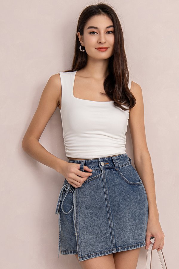 Porsha Denim Skorts V2 Mid Wash