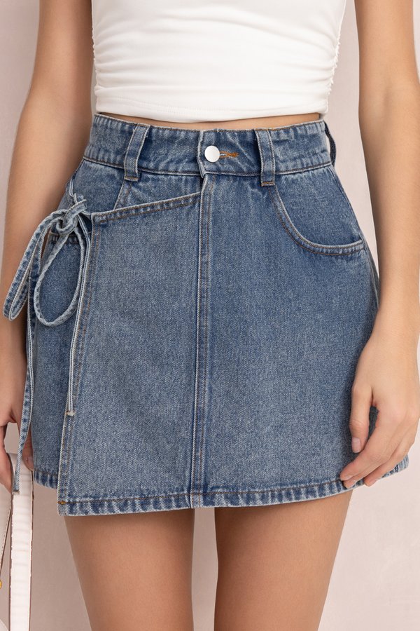 Porsha Denim Skorts V2 Mid Wash
