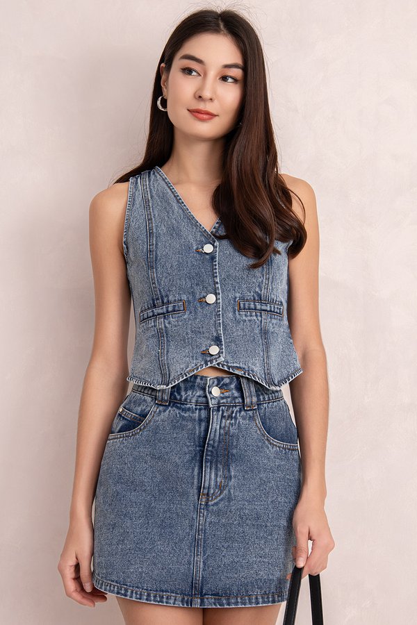 Charlie Vest Top Stone Wash