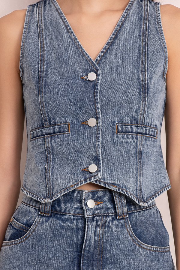 Charlie Vest Top Stone Wash