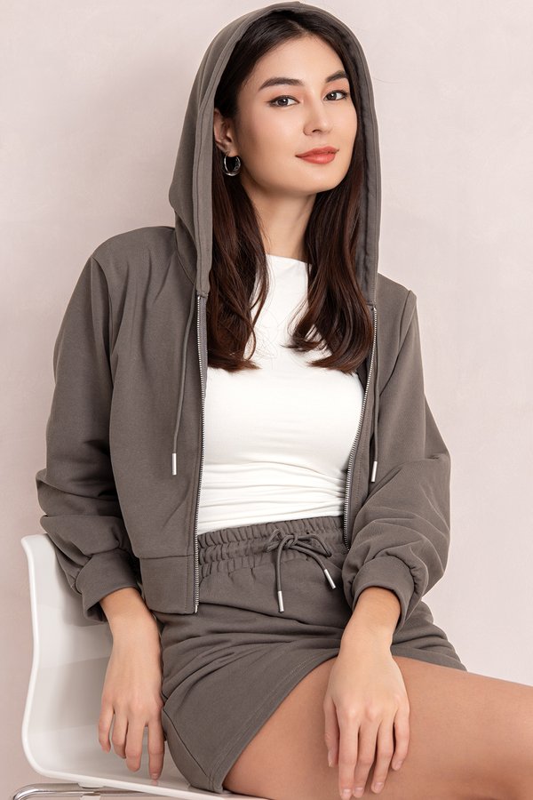 Fira Hoodie Jacket Stone Grey