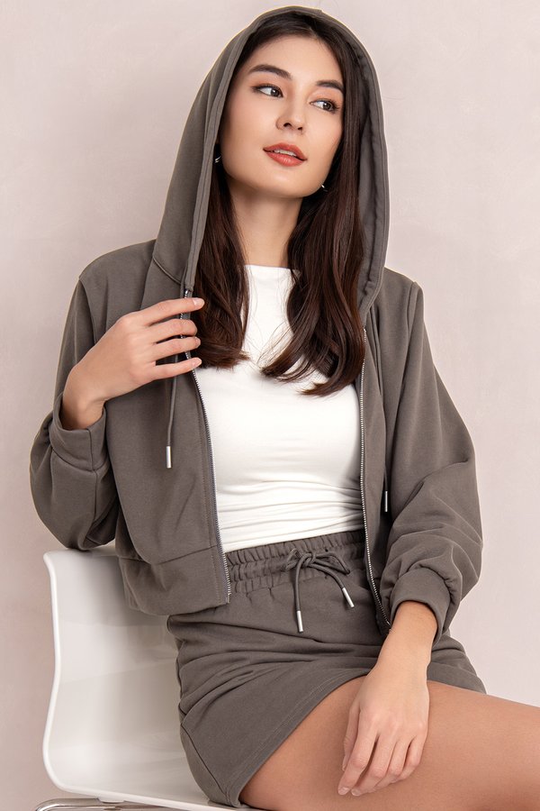 Fira Hoodie Jacket Stone Grey