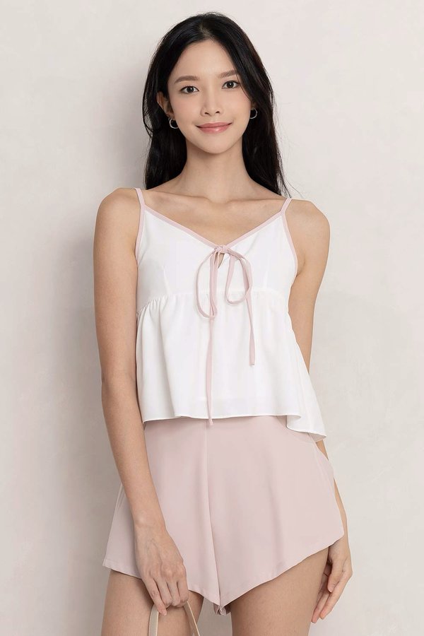 Zarah Outline Top (White/Pink)