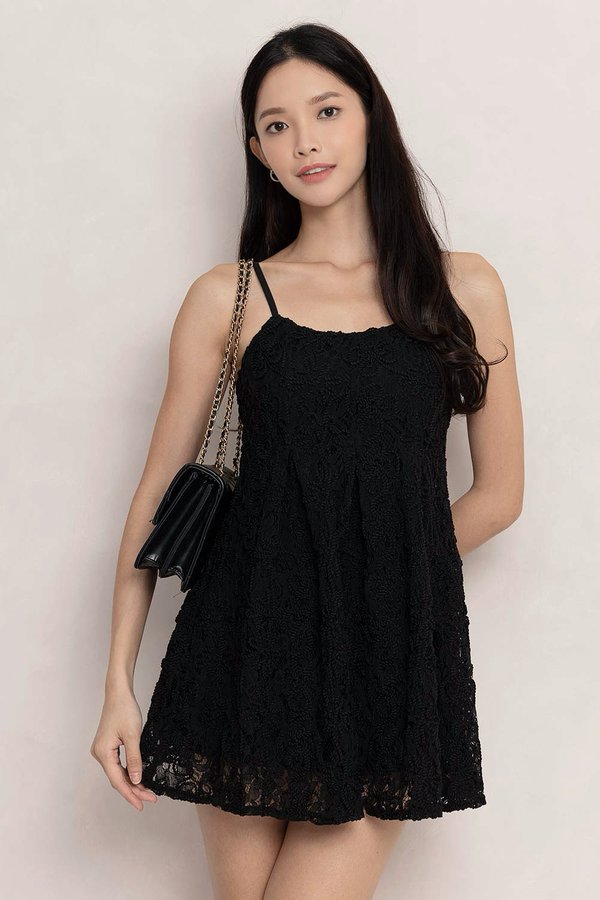 Layla Crochet Dress Black