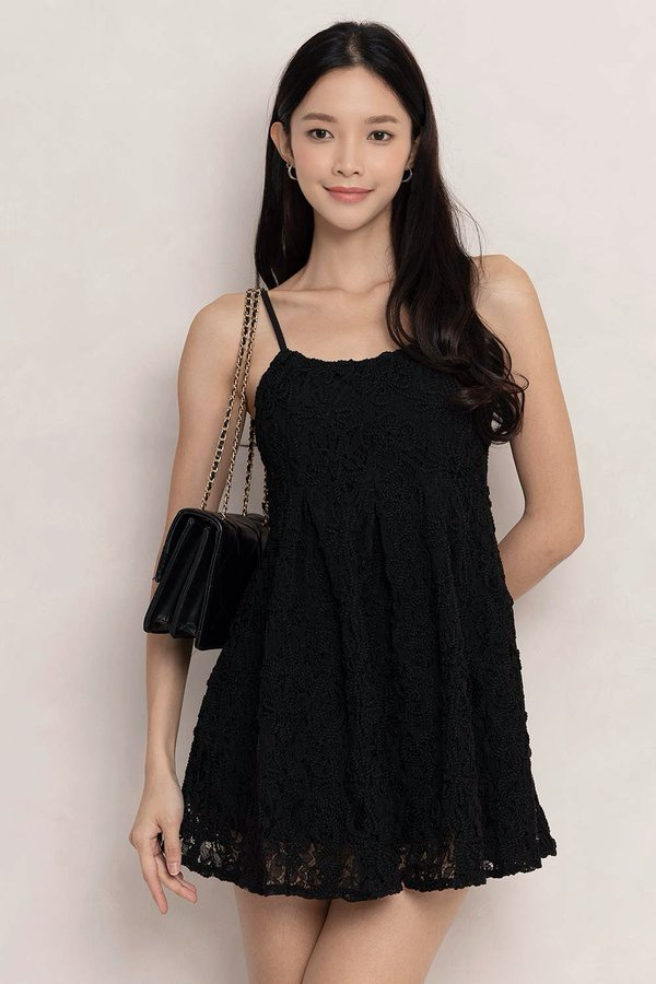 Layla Crochet Dress Black