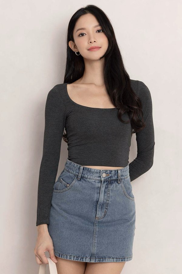 Hattie Denim Skorts Stone Wash