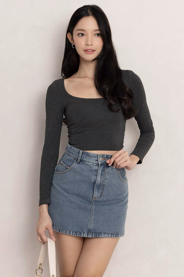 Hattie Denim Skorts Stone Wash