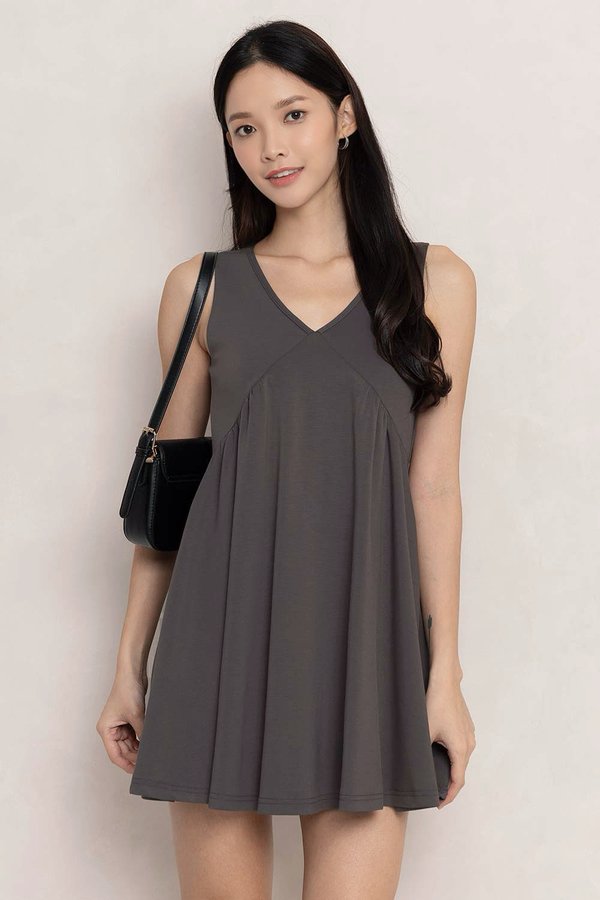 Lira Romper Dress Gunmetal