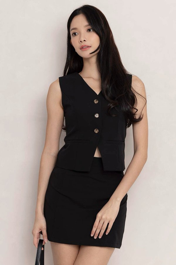 Oden Vest Top Black