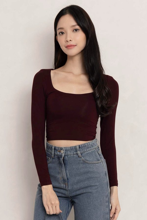Shan Padded Top Burgundy *MM*