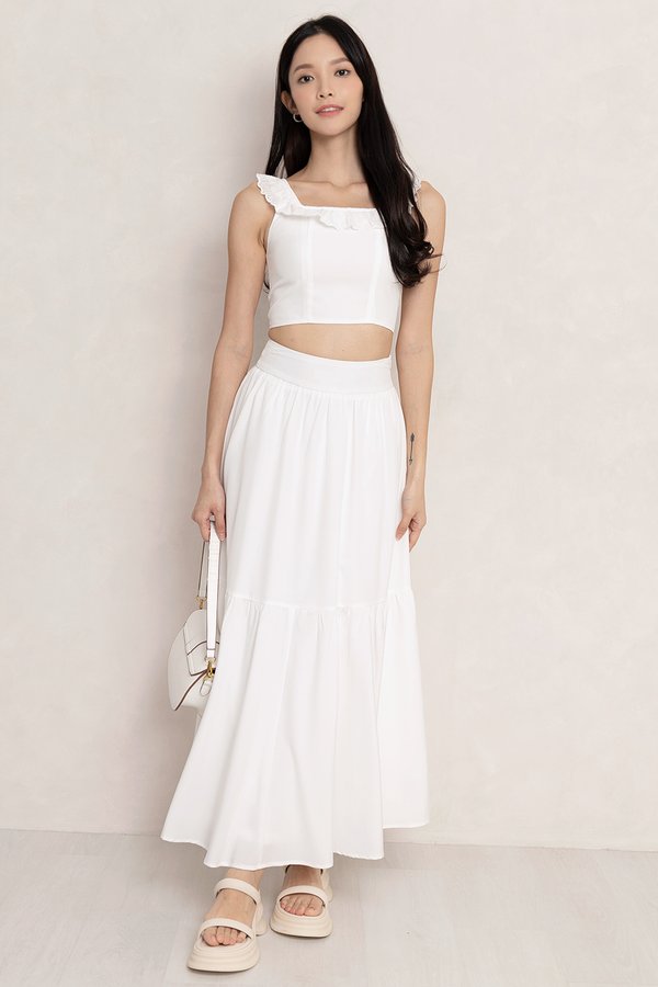 Bianca Tier Skirt White