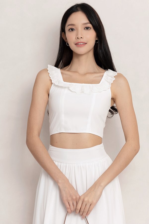 Bianca Eyelet Top White