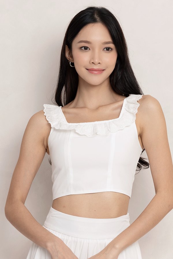 Bianca Eyelet Top White