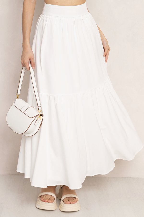Bianca Tier Skirt White