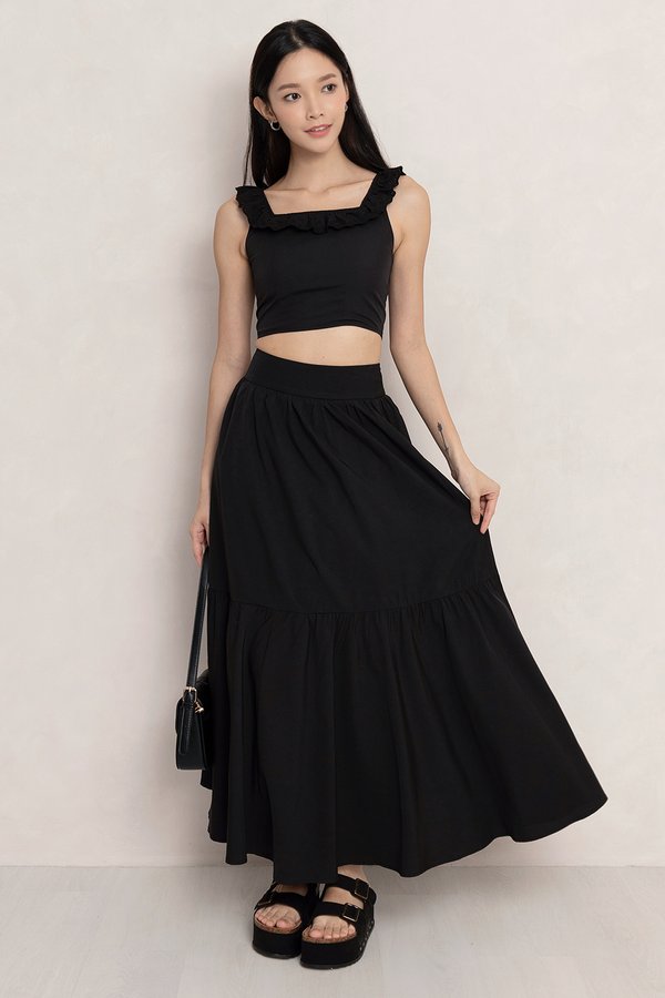 Bianca Tier Skirt Black