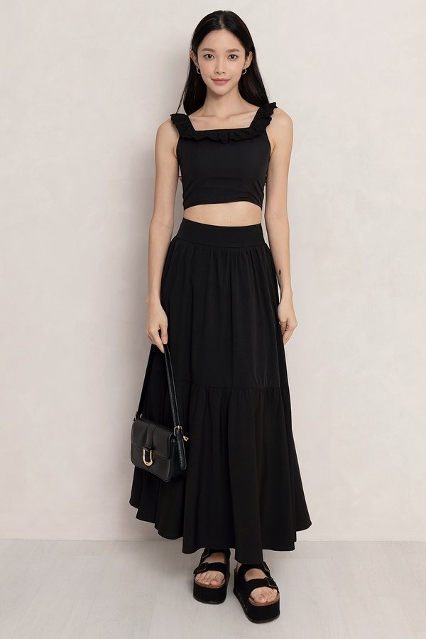 Bianca Tier Skirt Black