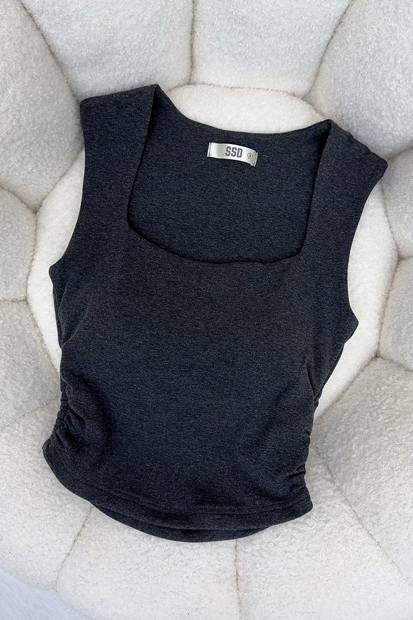 Tasha Padded Top Dark Textured Grey *PLUSH*