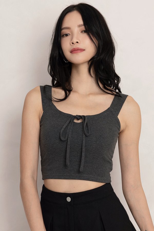 Eira Padded Top Dark Textured Grey *PLUSH*