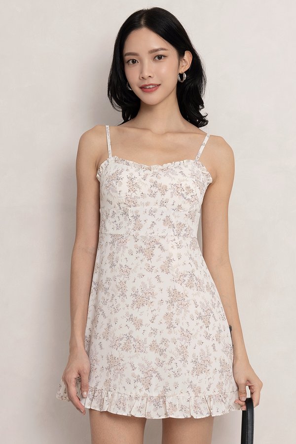 Yana Romper Dress Ivory Blooms