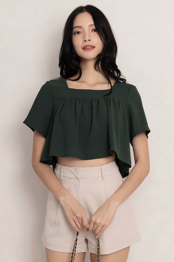 Fonda Top Dark Green