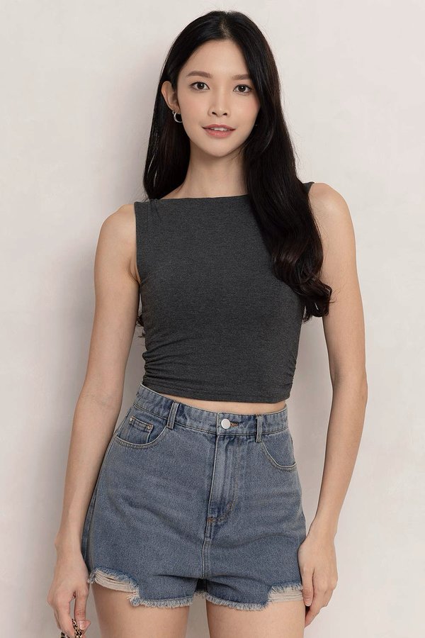 Bailey Padded Top Textured Grey *MM*