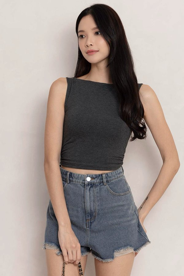 Bailey Padded Top Textured Grey *MM*