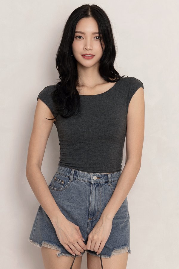 Camila Padded Top Textured Grey *MM*