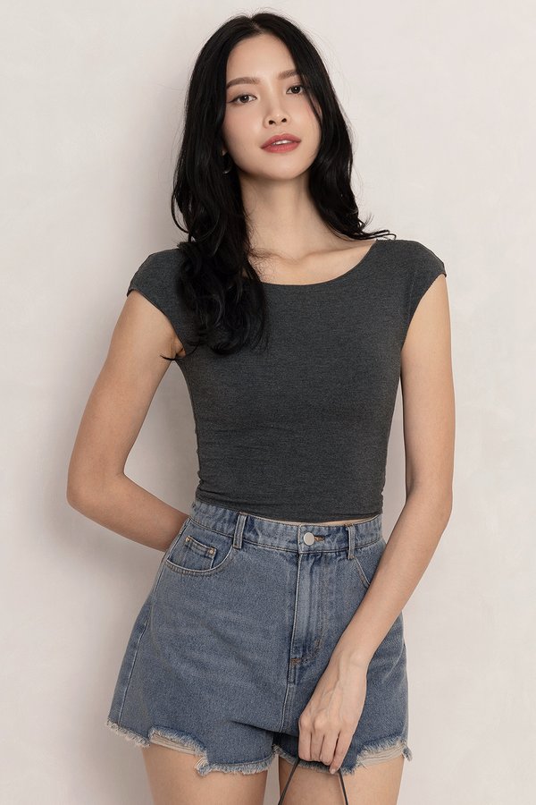 Camila Padded Top Textured Grey *MM*