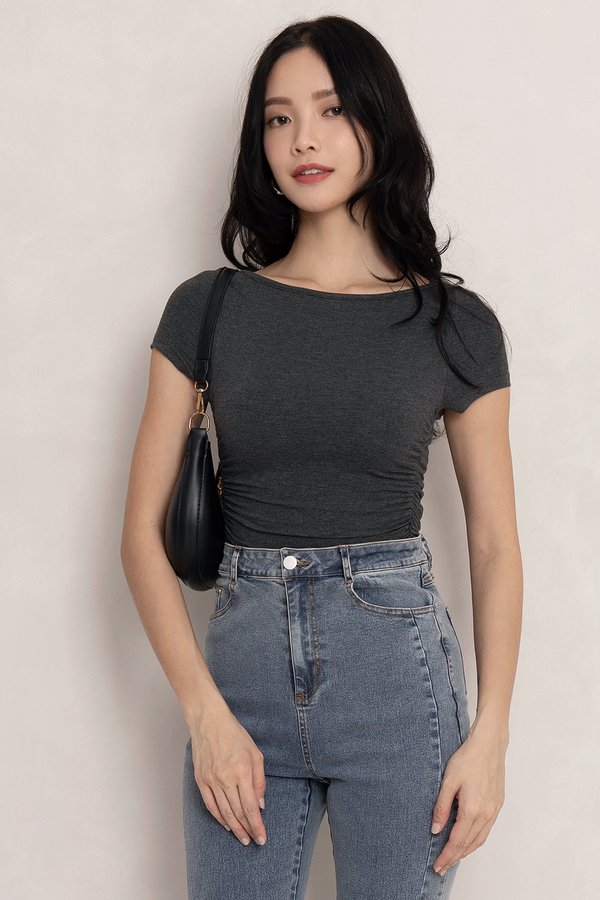 Monica Padded Top Textured Grey *MM*