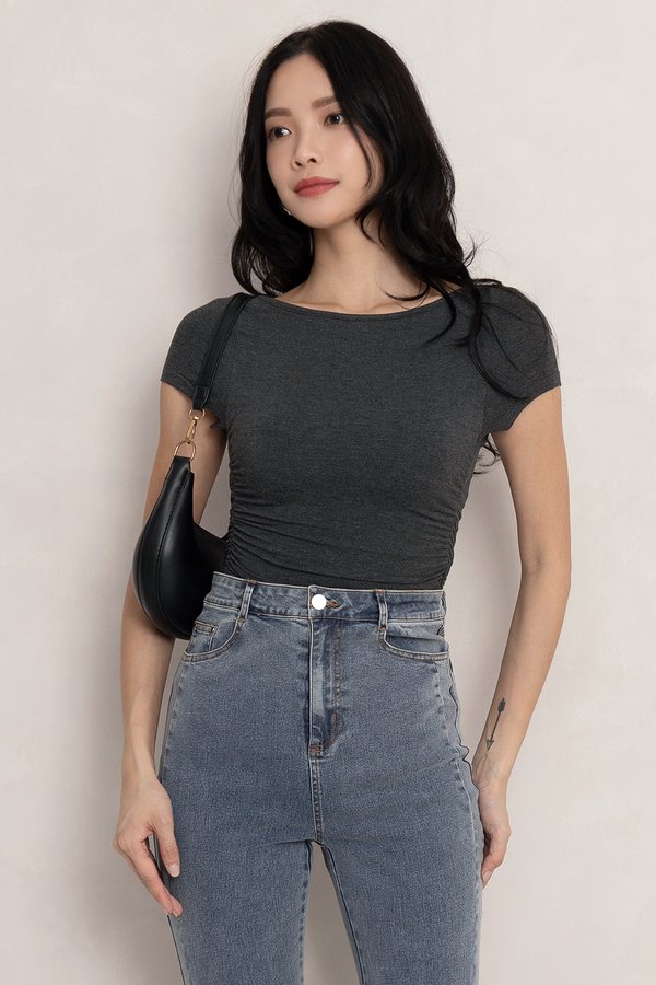 Monica Padded Top Textured Grey *MM*