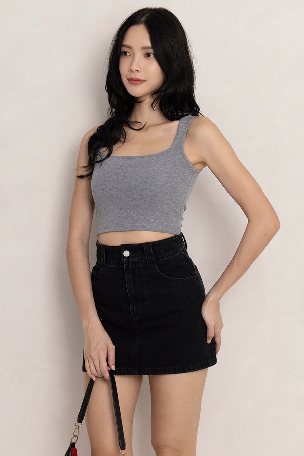 Eva Padded Top Light Textured Grey *PLUSH*