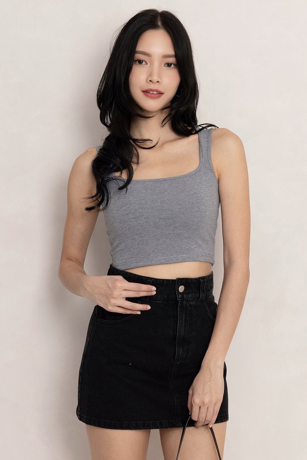 Eva Padded Top Light Textured Grey *PLUSH*