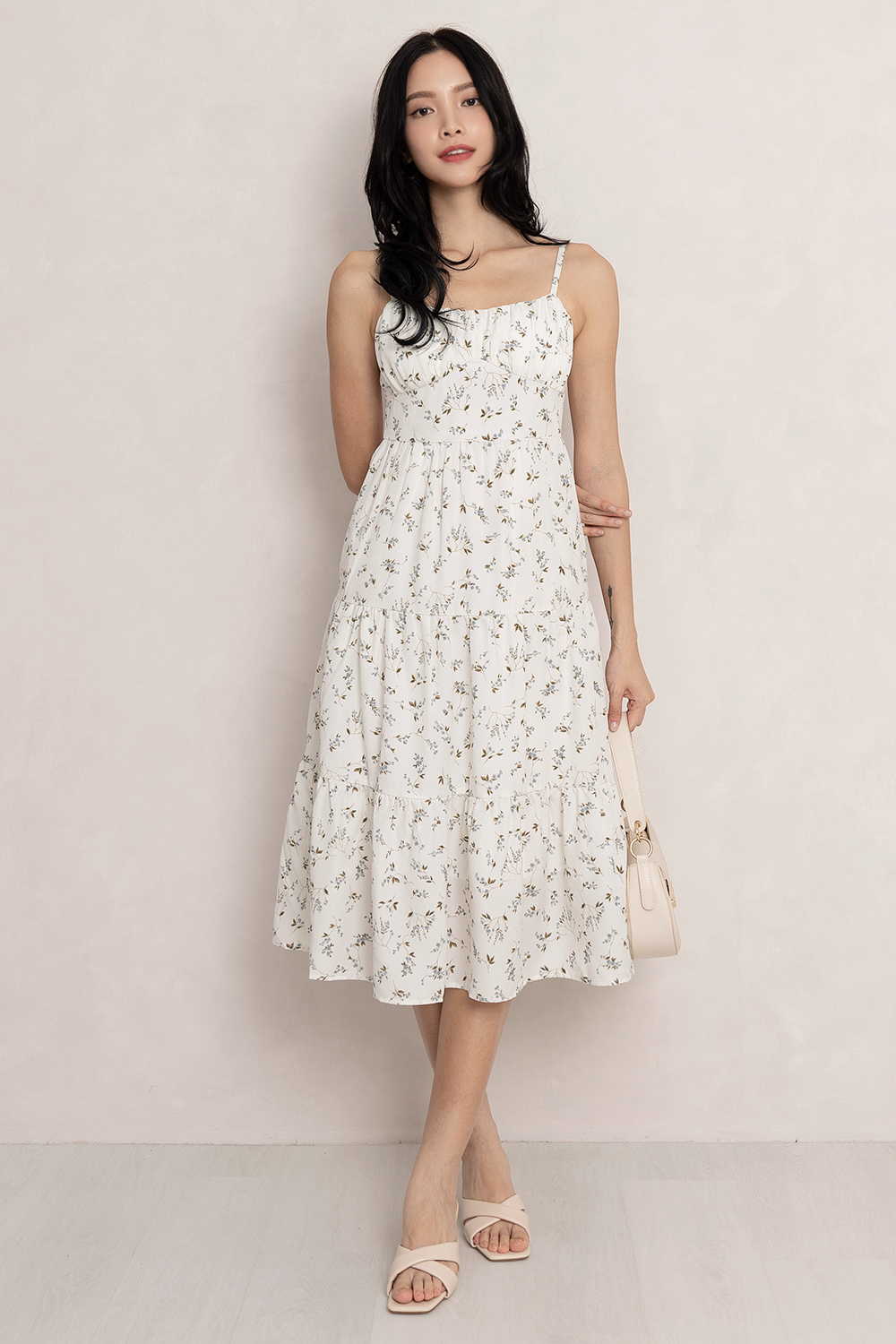 ワンピース sorm'86 Laura Dress / SM sorm'86 Laura Dress / SM Larisa White Printed Sequin Long Sleeve