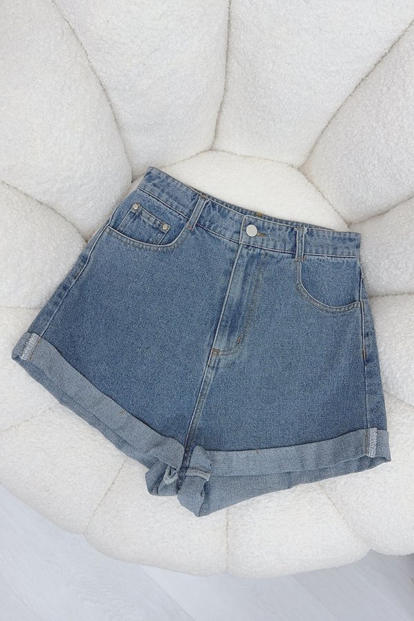 Ella Denim Shorts Stone Wash