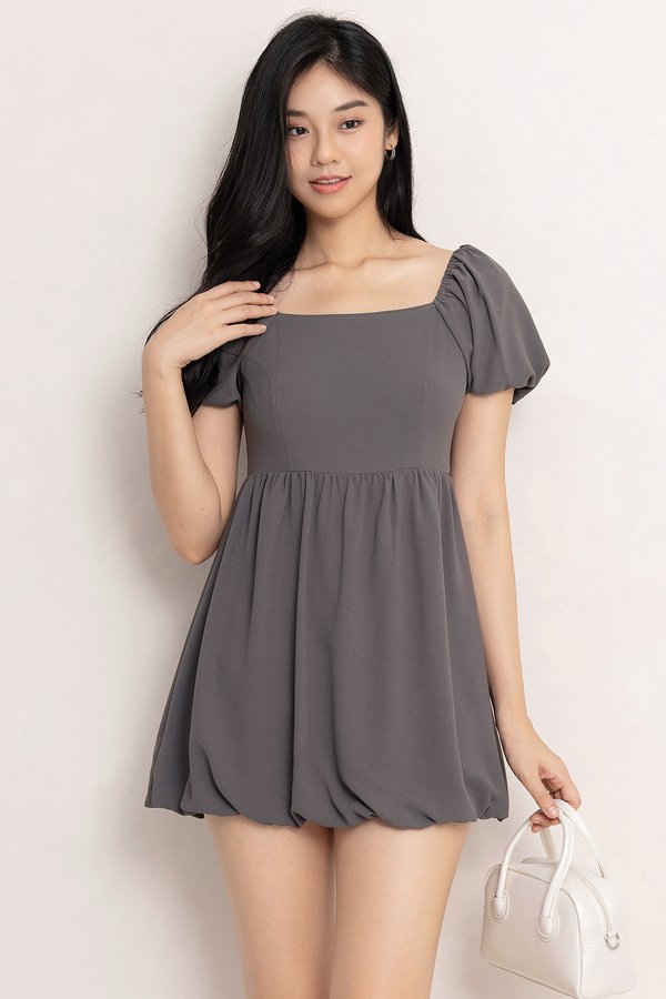 Reverie Romper Dress Dark Grey