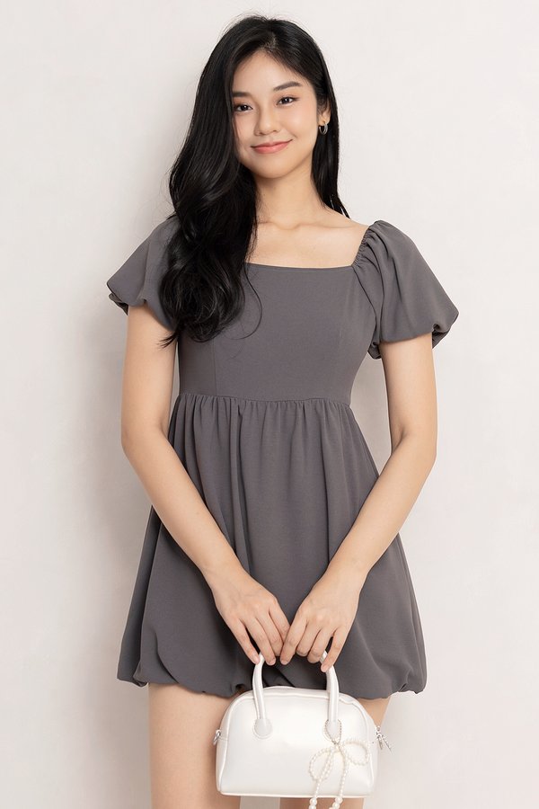 Reverie Romper Dress Dark Grey