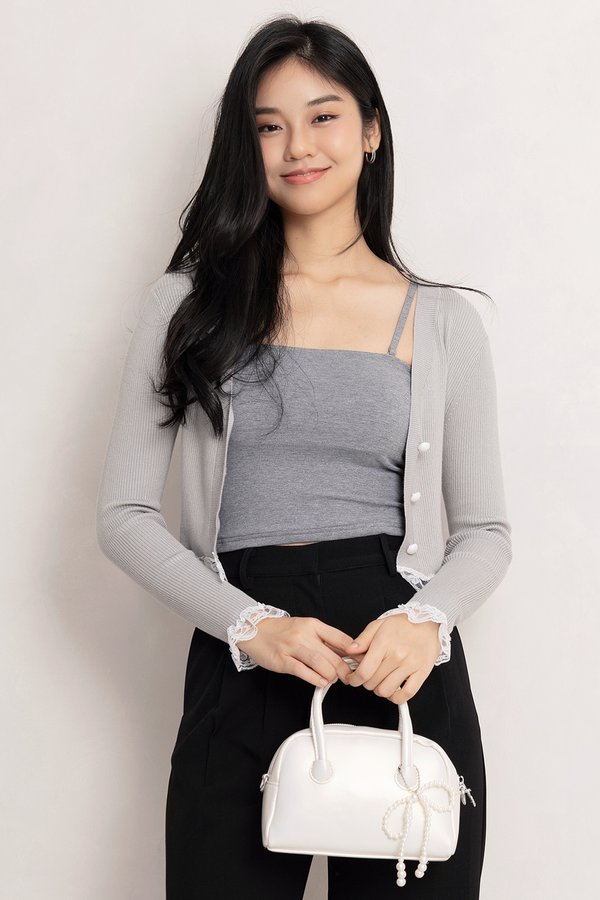 Kennedy Lace Cardi Grey