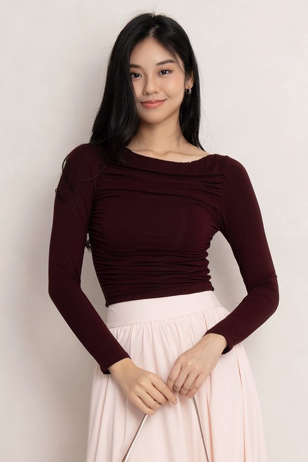 Aisha Padded Top Burgundy *MM*