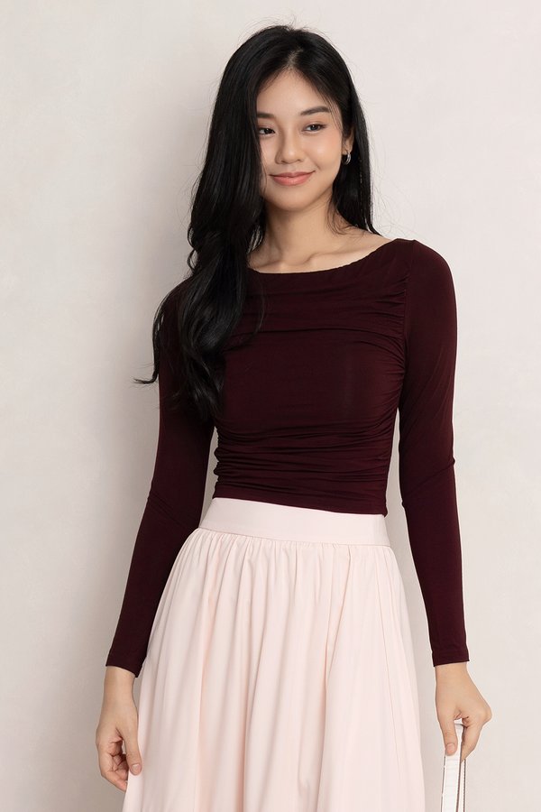 Aisha Padded Top Burgundy *MM*