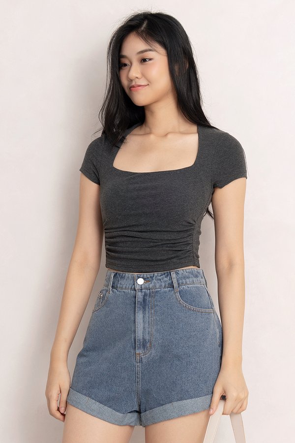 Ella Denim Shorts Stone Wash