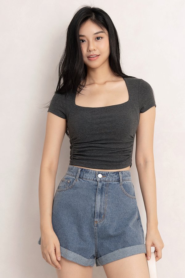 Clifford Padded Top Dark Textured Grey *PLUSH*