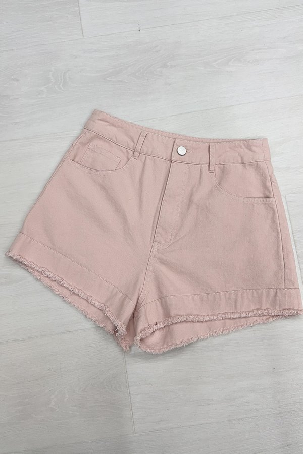 Norah Denim Shorts Baby Pink