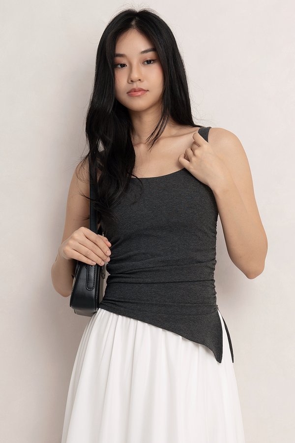 Angela Padded Top Dark Textured Grey *PLUSH*