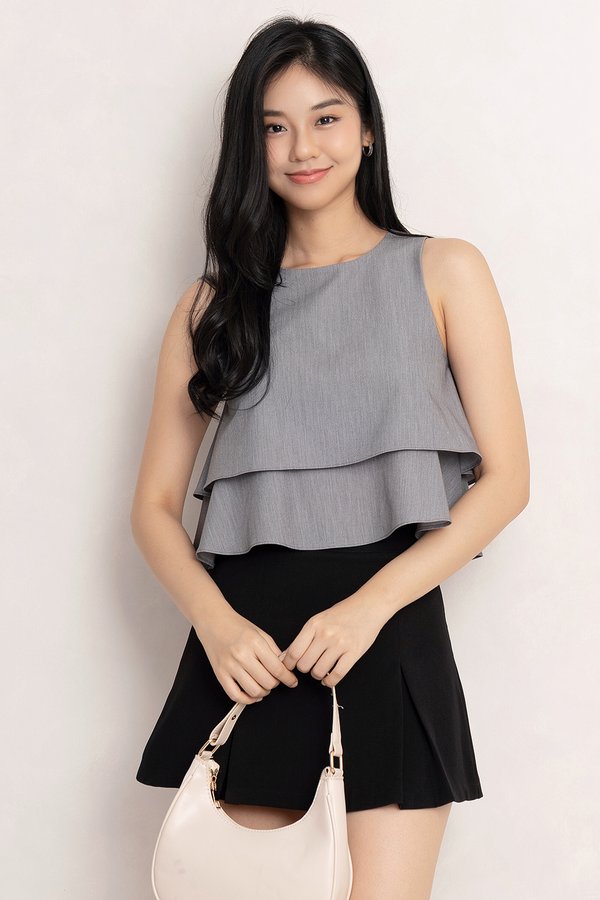 Emily Top Textured Grey