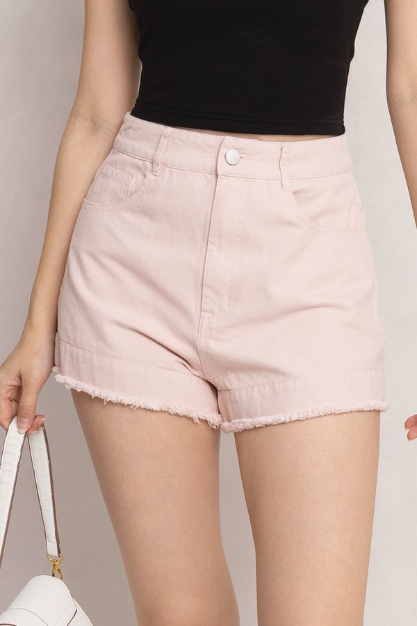 Norah Denim Shorts Baby Pink