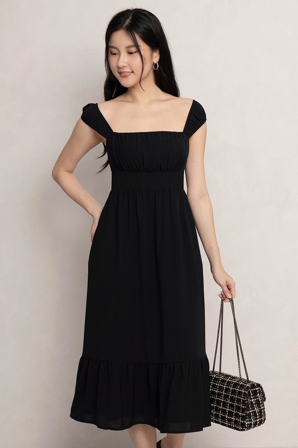 Kayla Padded Dress Black