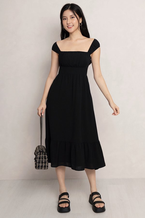 Kayla Padded Dress Black