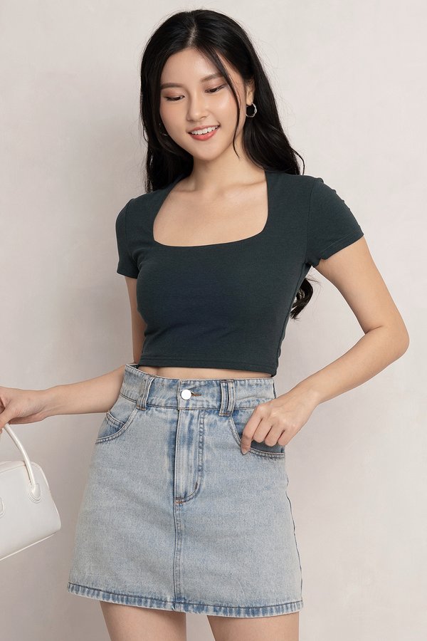 Jane Padded Top Forest *PLUSH*