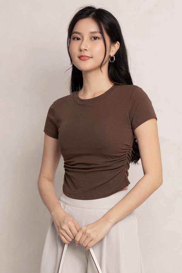Helen Padded Top Chocolate *PLUSH*