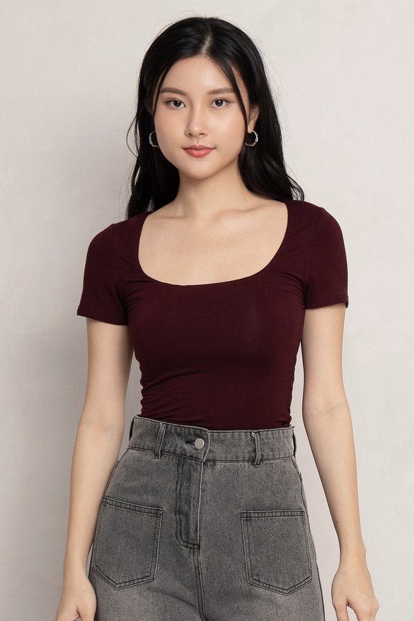 Jayla Padded Top Burgundy *MM*